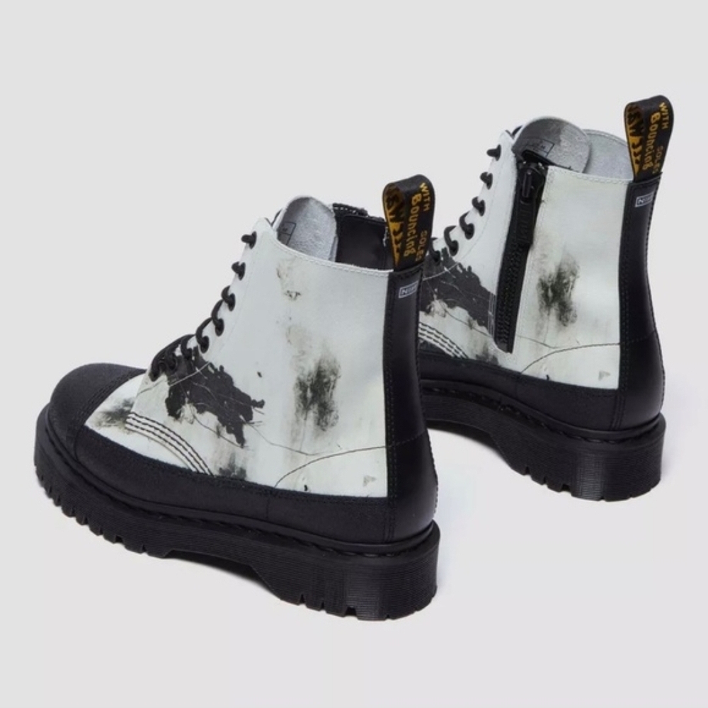 Nine Inch Nails Dr. Martens Downward Spiral Black and White Boots M8/W9 - Picture 6 of 9